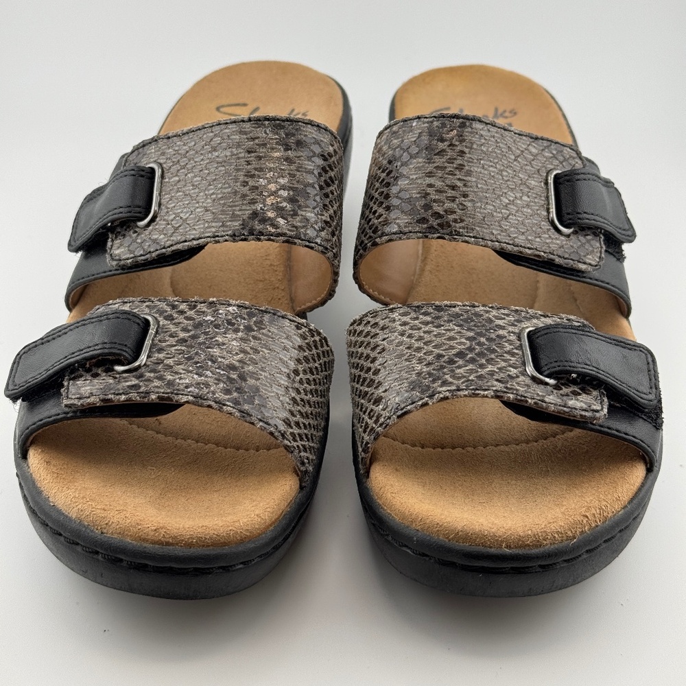 Women's Gray Leather Sandals Size 6 Medium